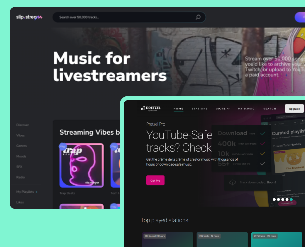 Music streaming apps screenshot